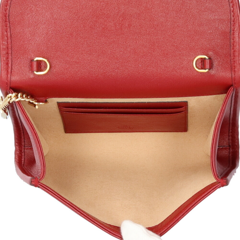 GUCCI Authentic Red Leather Shoulder Bag - Picture 6 of 8